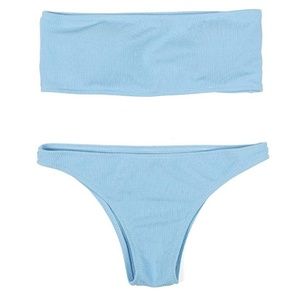 NWT light blue tube top bikini